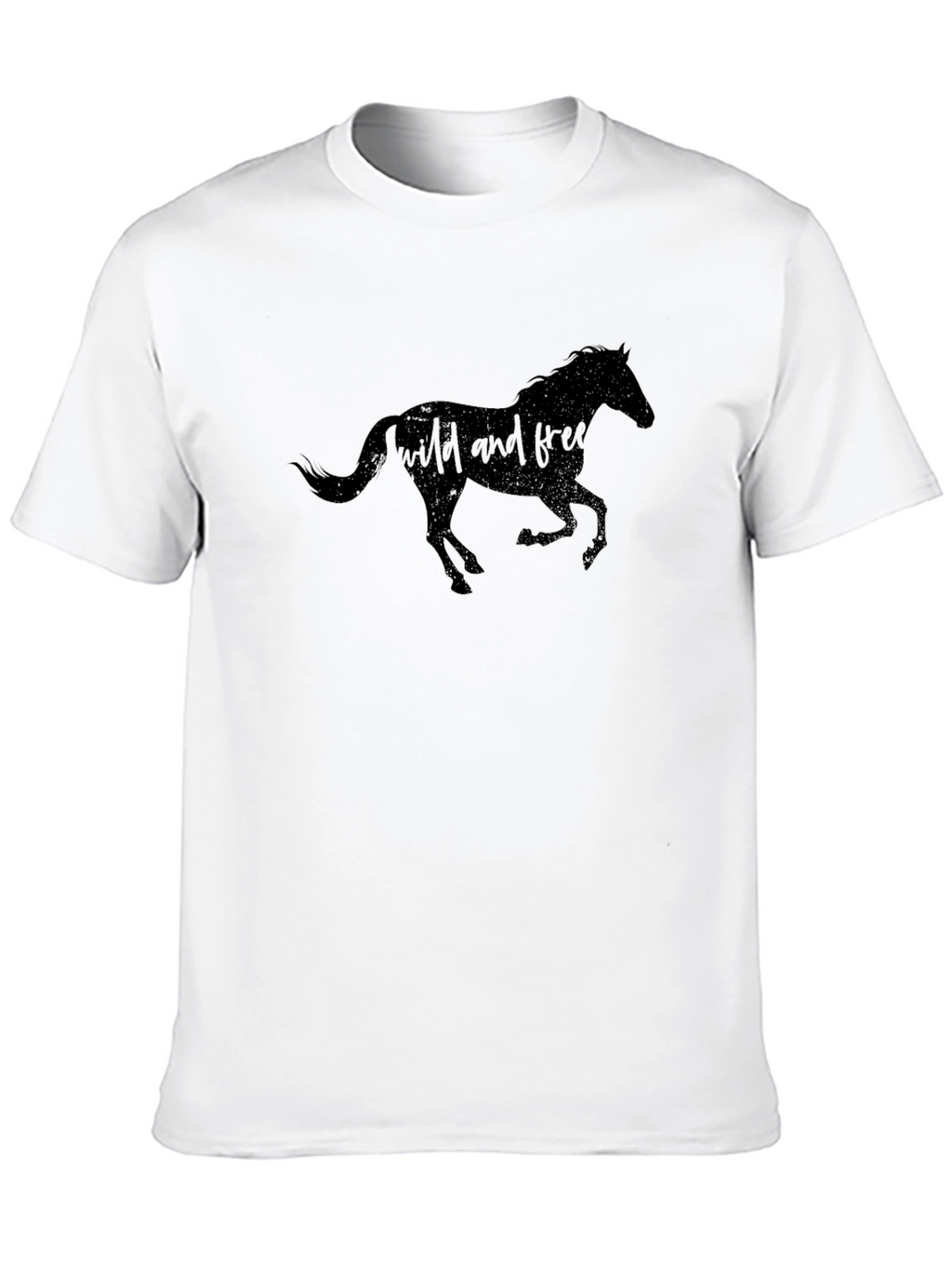 Wild and Free Horse Graphic Black T-Shirt