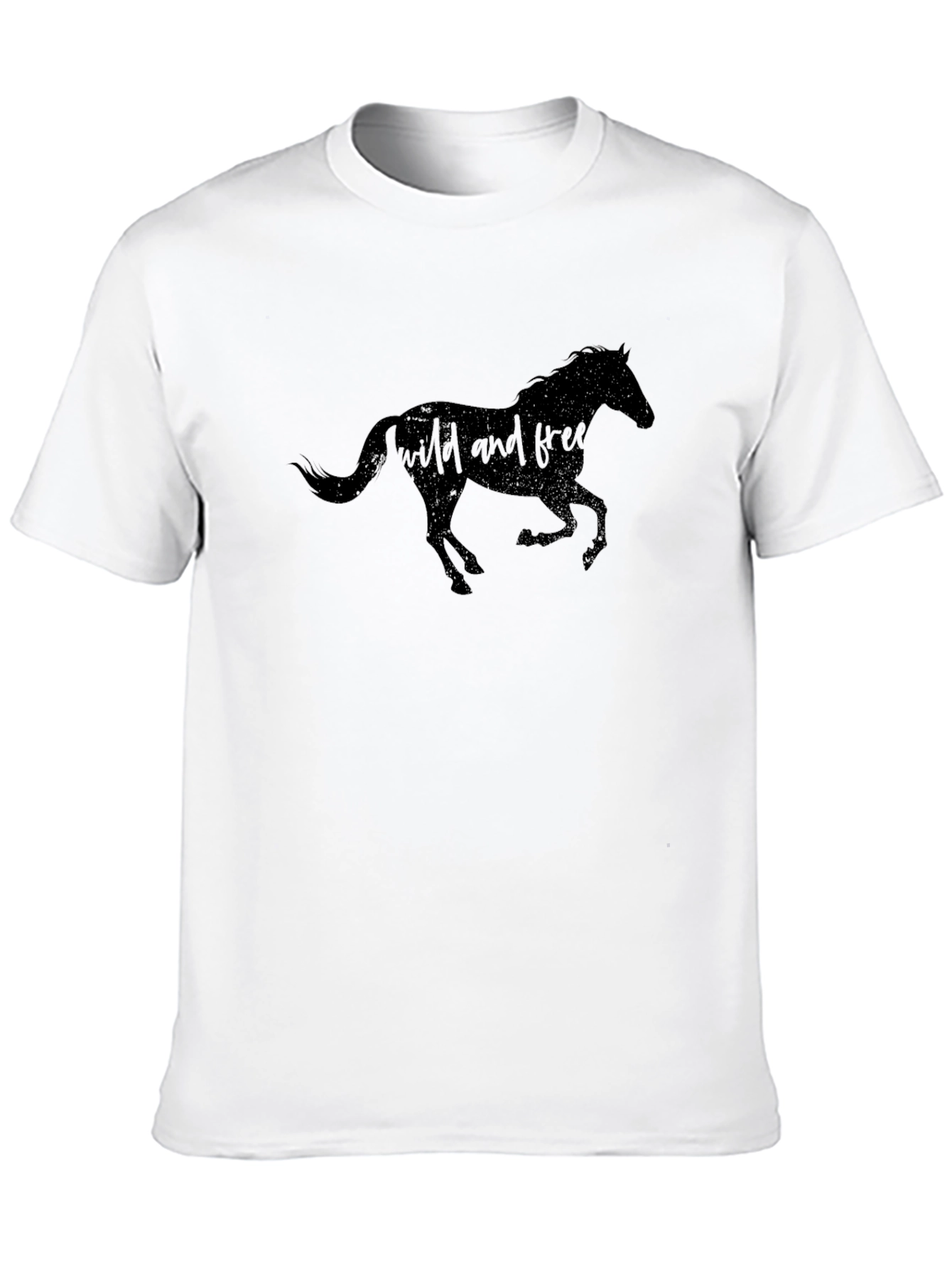 Wild and Free Horse Graphic Black T-Shirt
