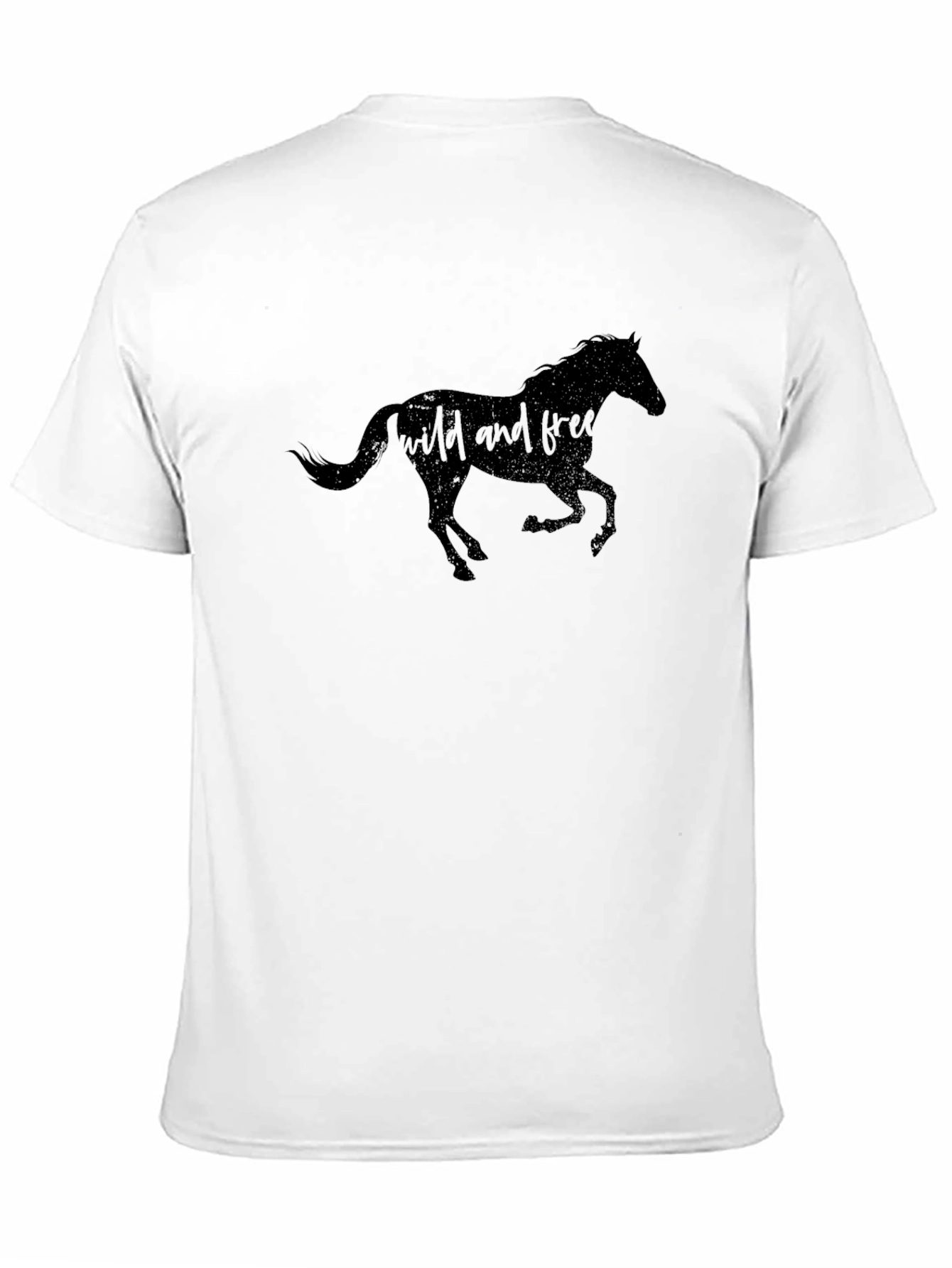 Wild and Free Horse Graphic Black T-Shirt
