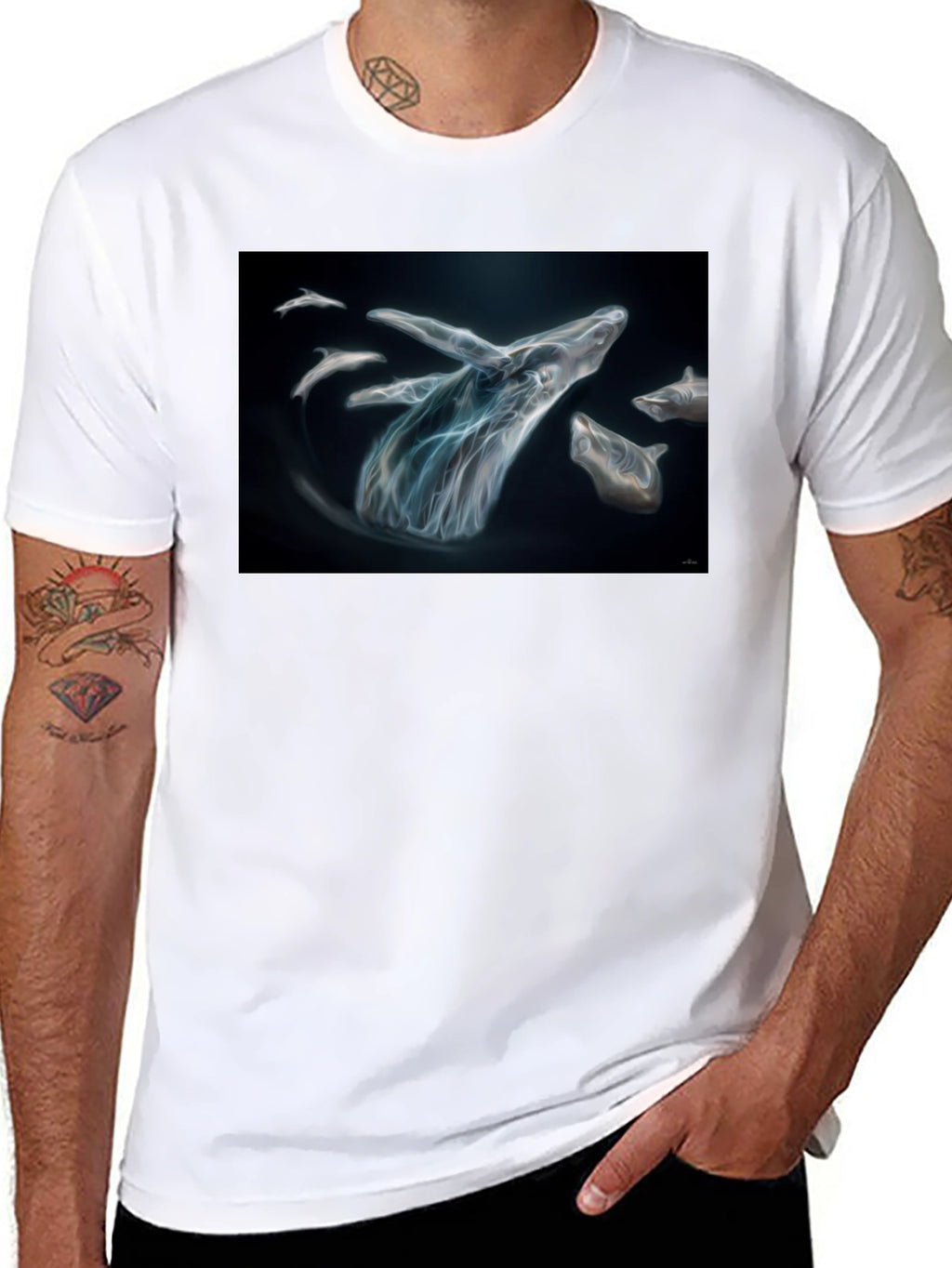 Whale Graphic Black T-Shirt