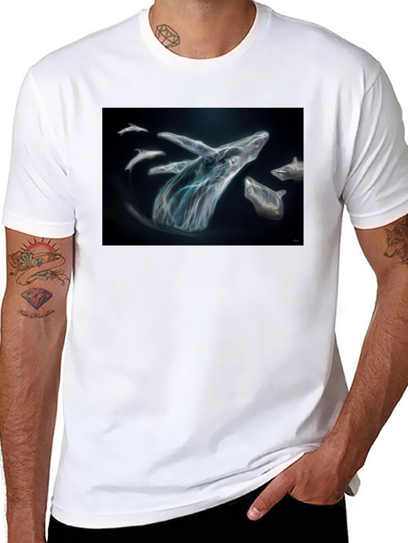 Whale Graphic Black T-Shirt