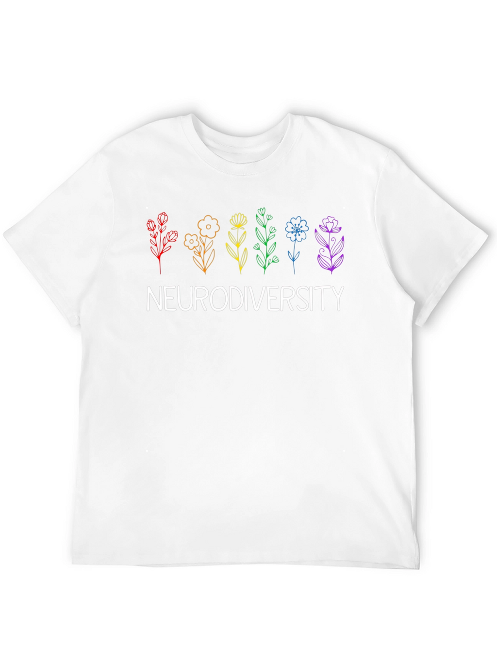 Neurodiversity Pride Rainbow Floral T-Shirt
