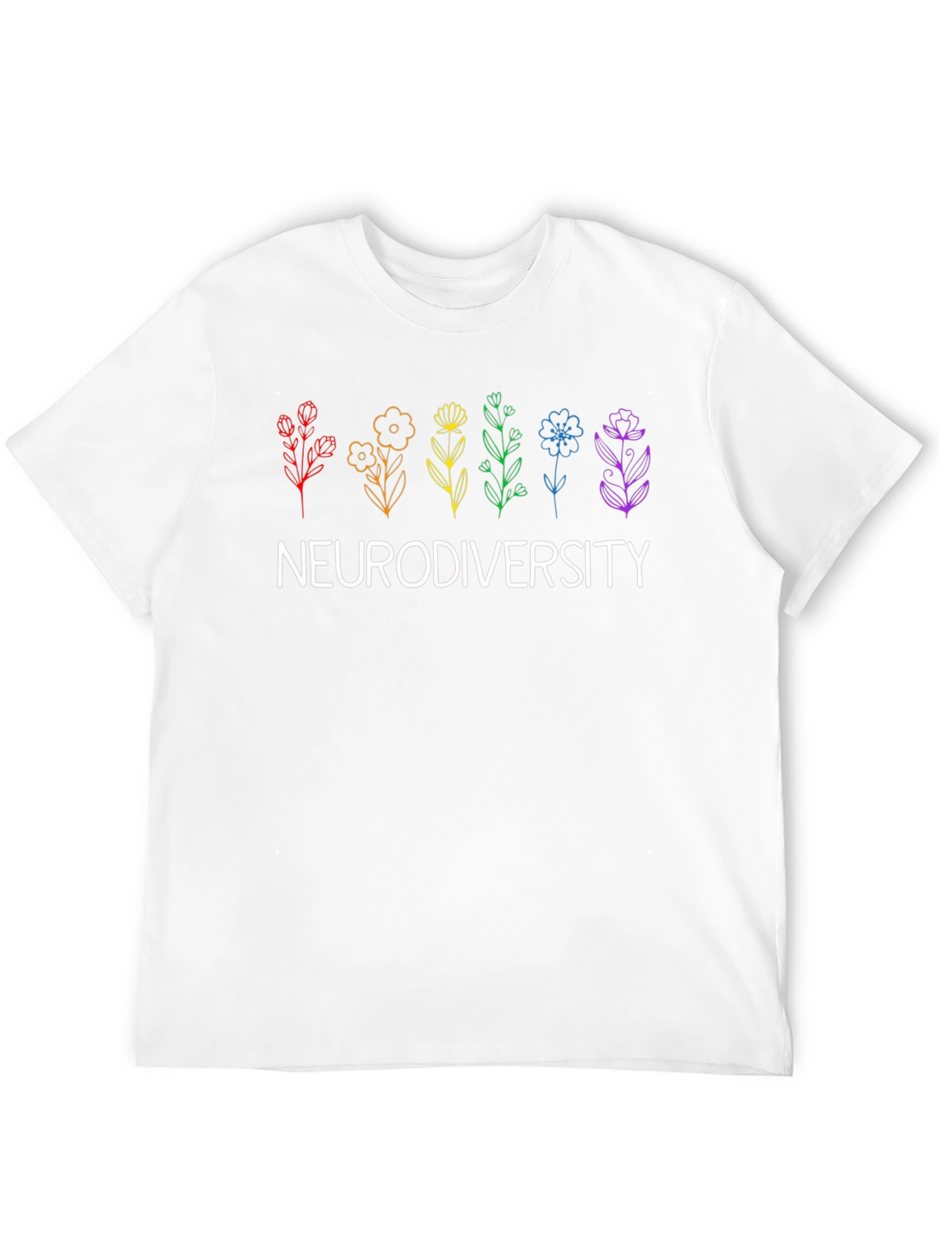 Neurodiversity Pride Rainbow Floral T-Shirt