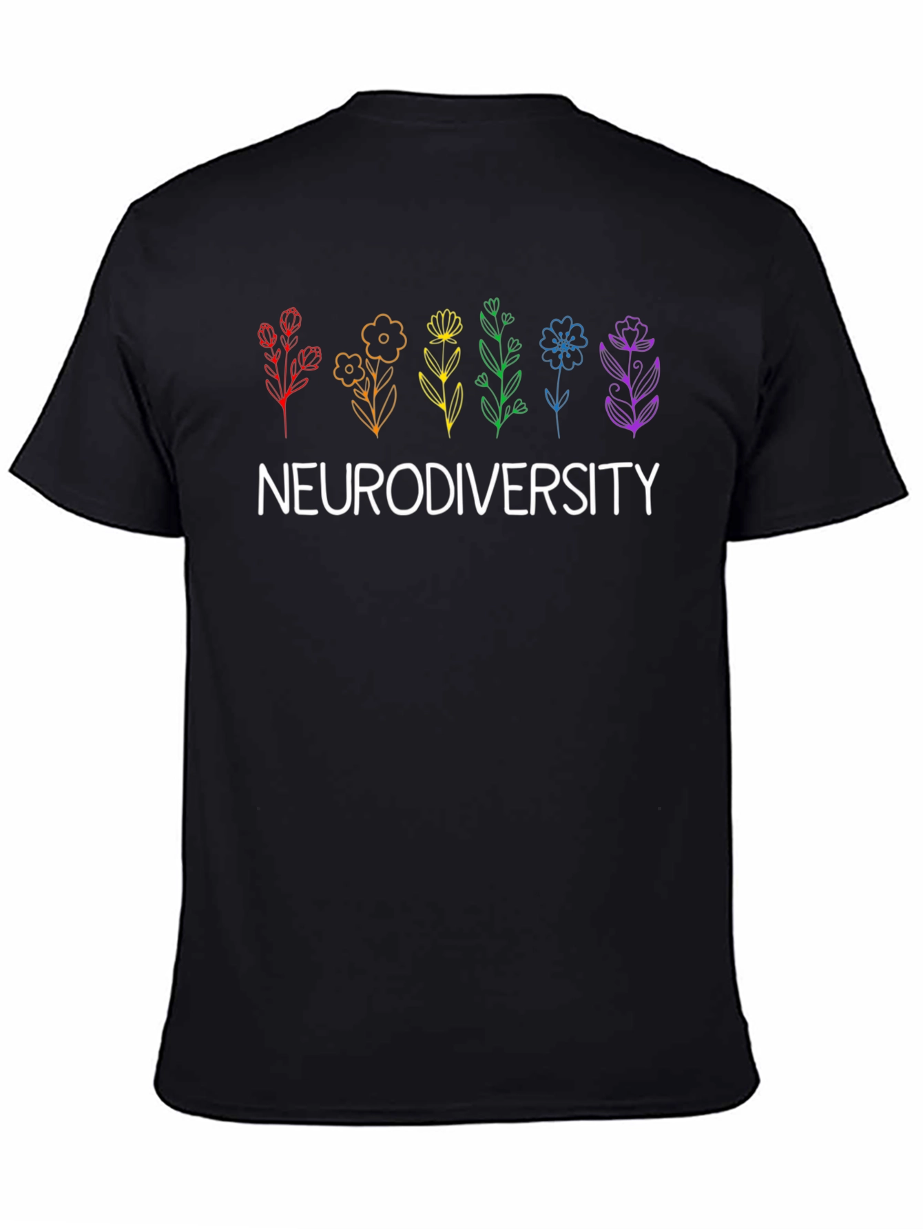 Neurodiversity Pride Rainbow Floral T-Shirt