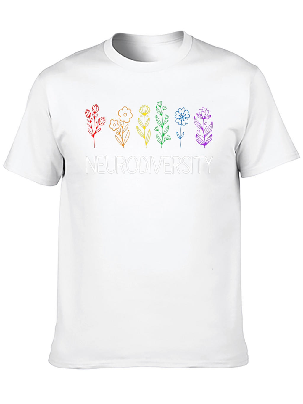 Neurodiversity Pride Rainbow Floral T-Shirt