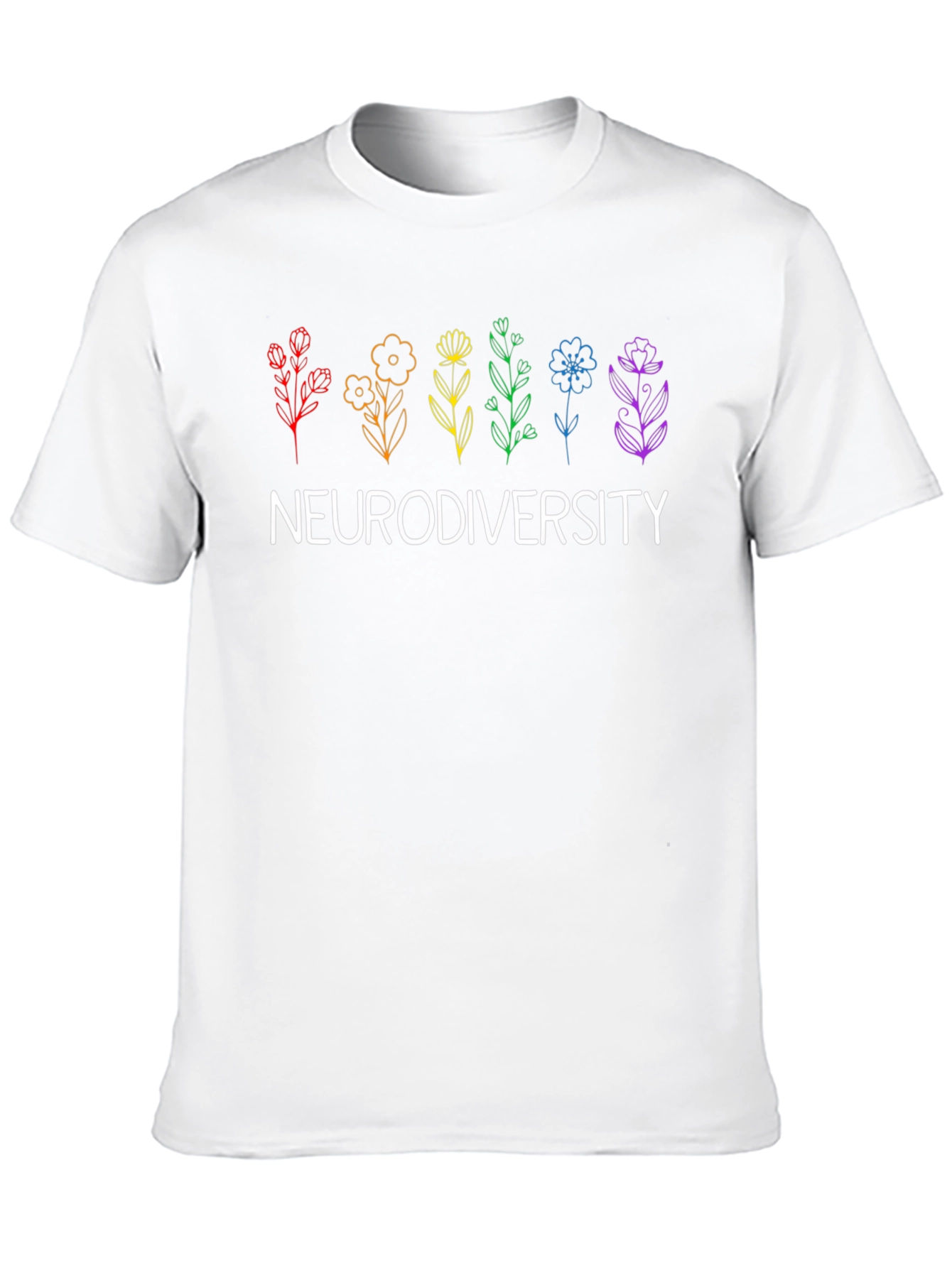 Neurodiversity Pride Rainbow Floral T-Shirt