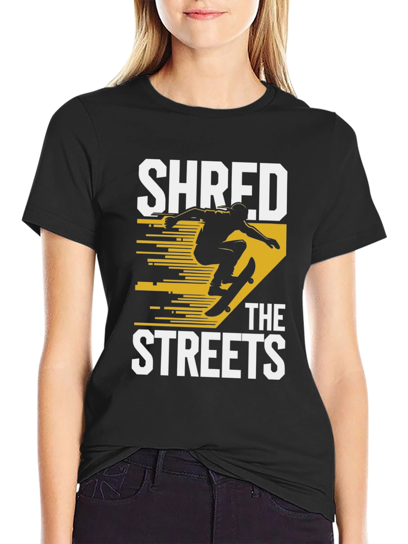 Shred the Streets Black Graphic Tee