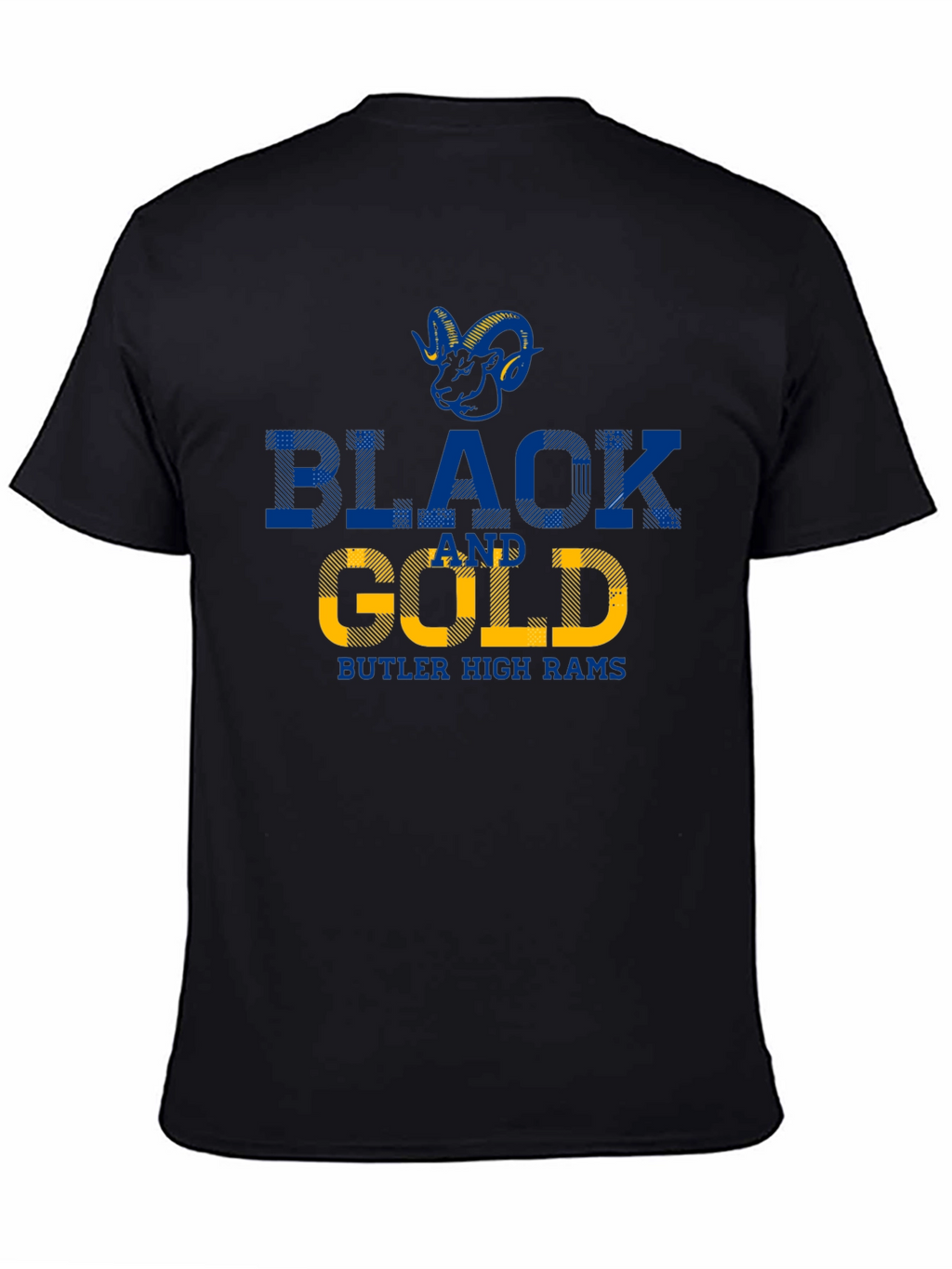 Butler High Rams Black and Gold T-Shirt