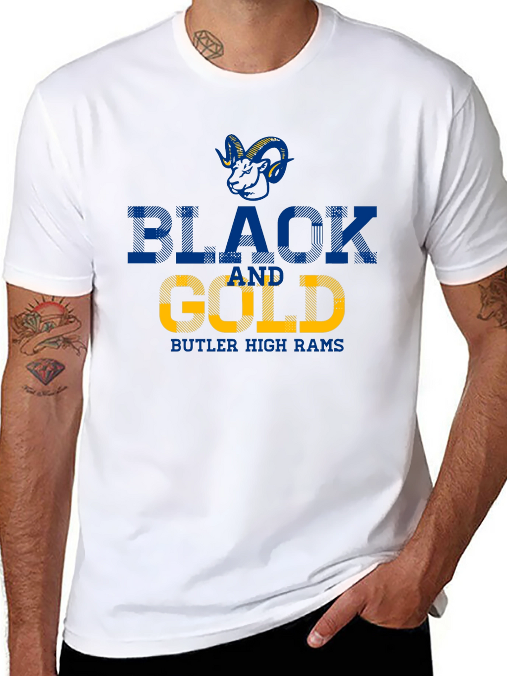 Butler High Rams Black and Gold T-Shirt