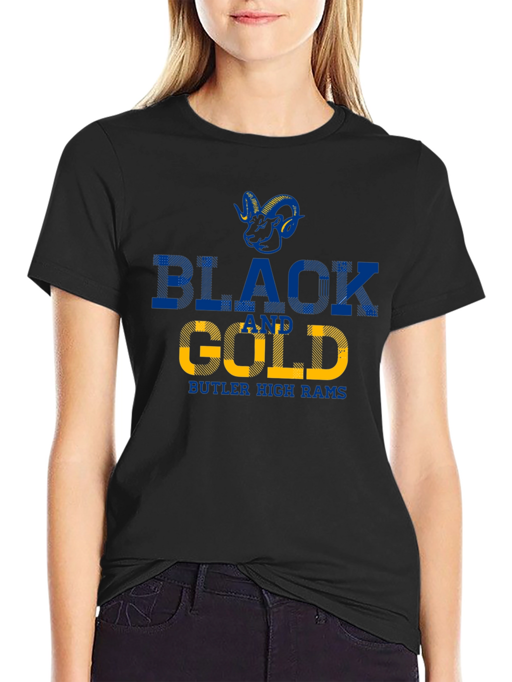 Butler High Rams Black and Gold T-Shirt
