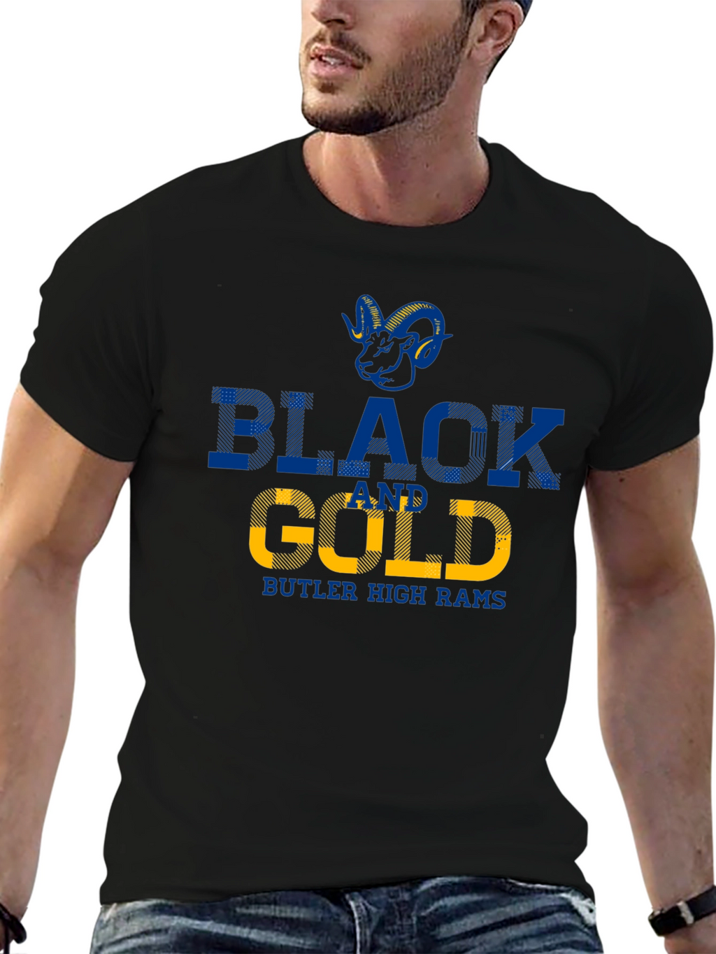 Butler High Rams Black and Gold T-Shirt