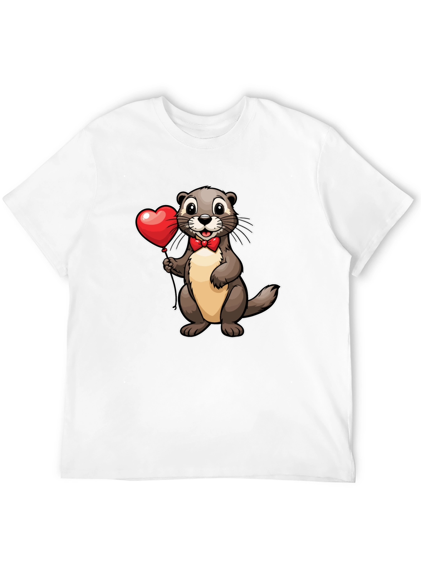 Otter with Heart Balloon T-Shirt - Valentines Day Tee