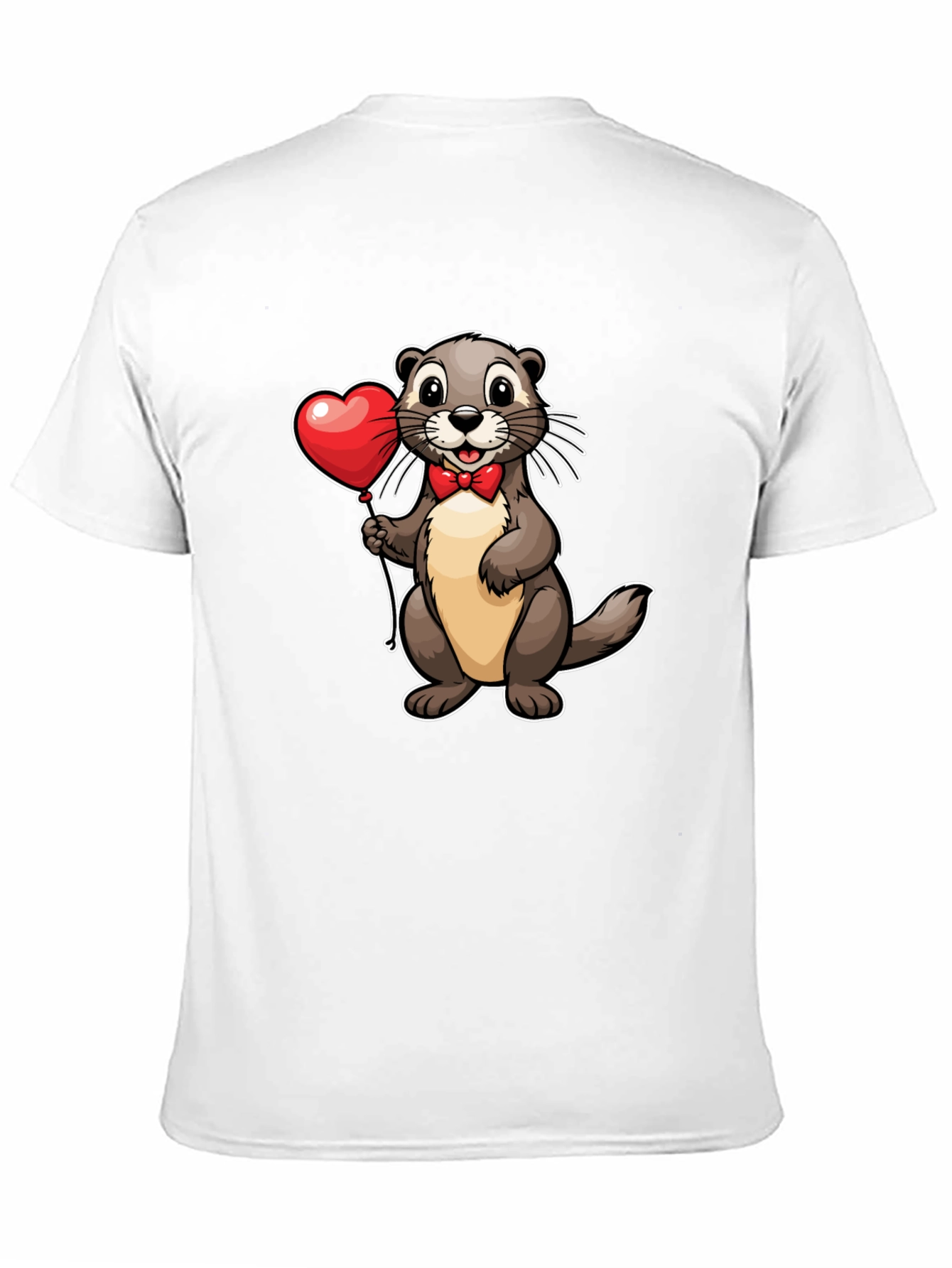 Otter with Heart Balloon T-Shirt - Valentines Day Tee
