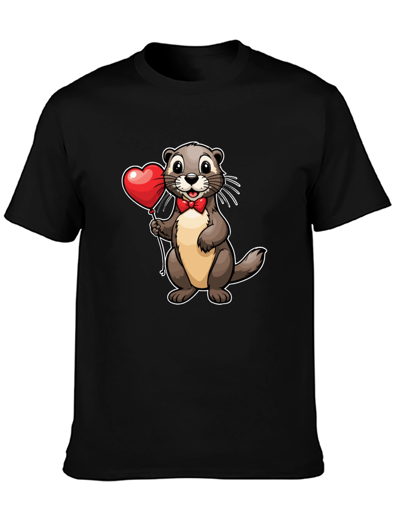 Otter with Heart Balloon T-Shirt - Valentines Day Tee