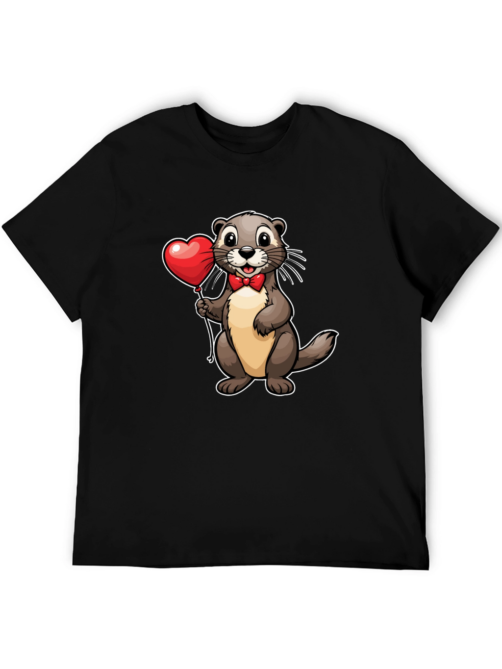 Otter with Heart Balloon T-Shirt - Valentines Day Tee