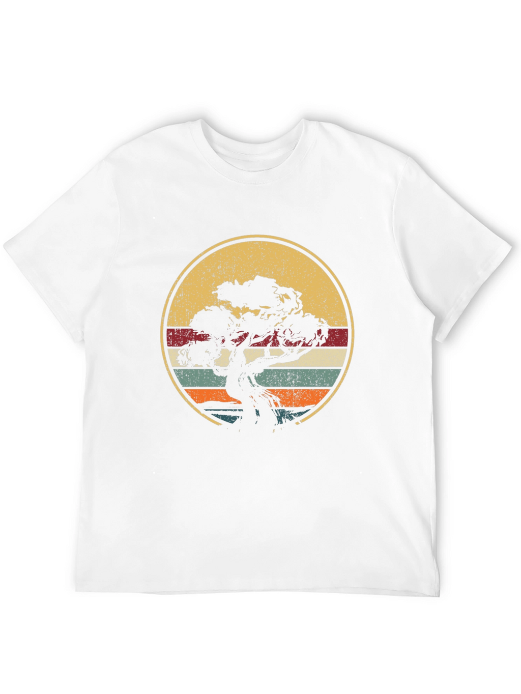 Bonsai Tree Retro Sunset T-Shirt