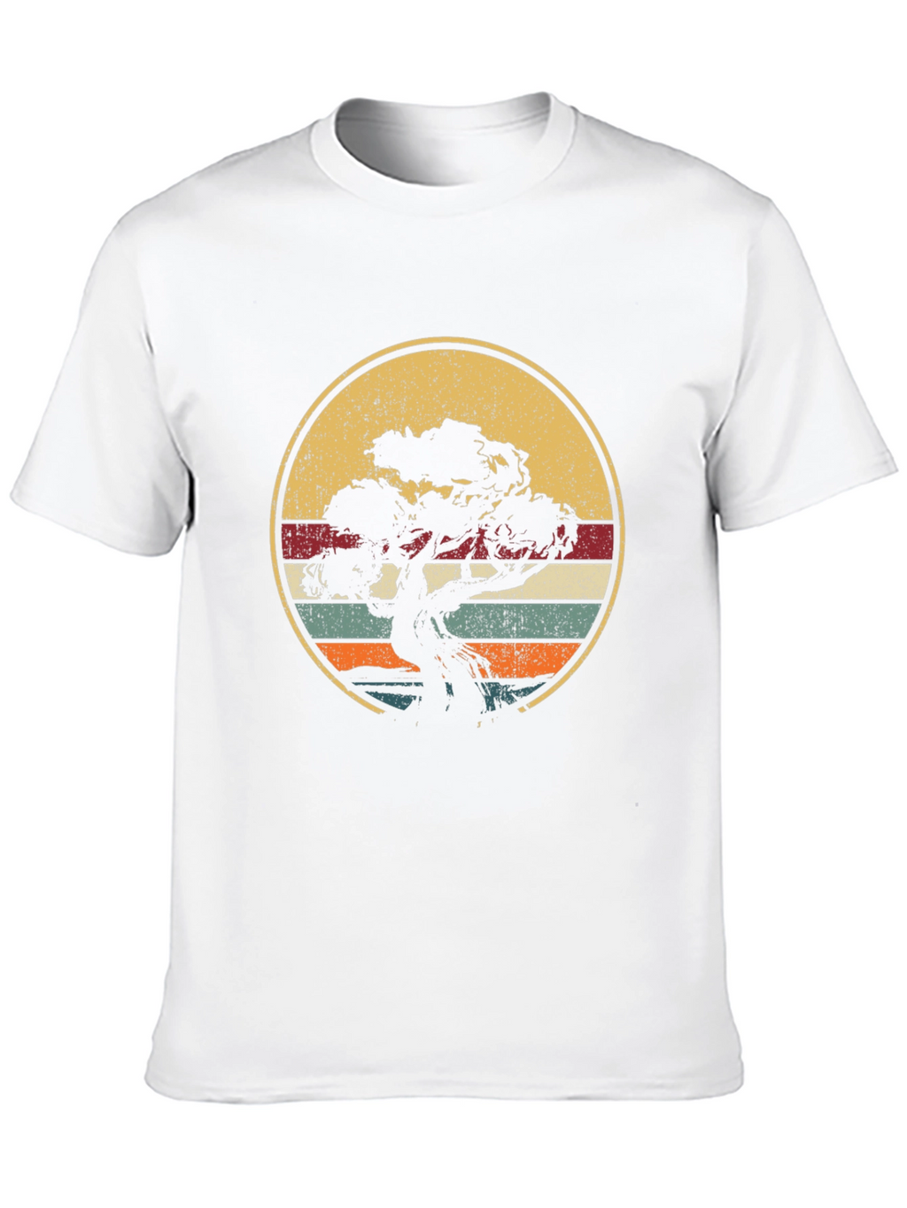 Bonsai Tree Retro Sunset T-Shirt