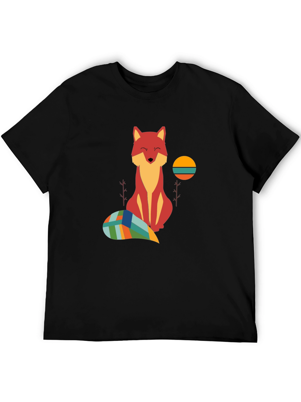 Fox Graphic Tee - Unique Geometric Tail Design