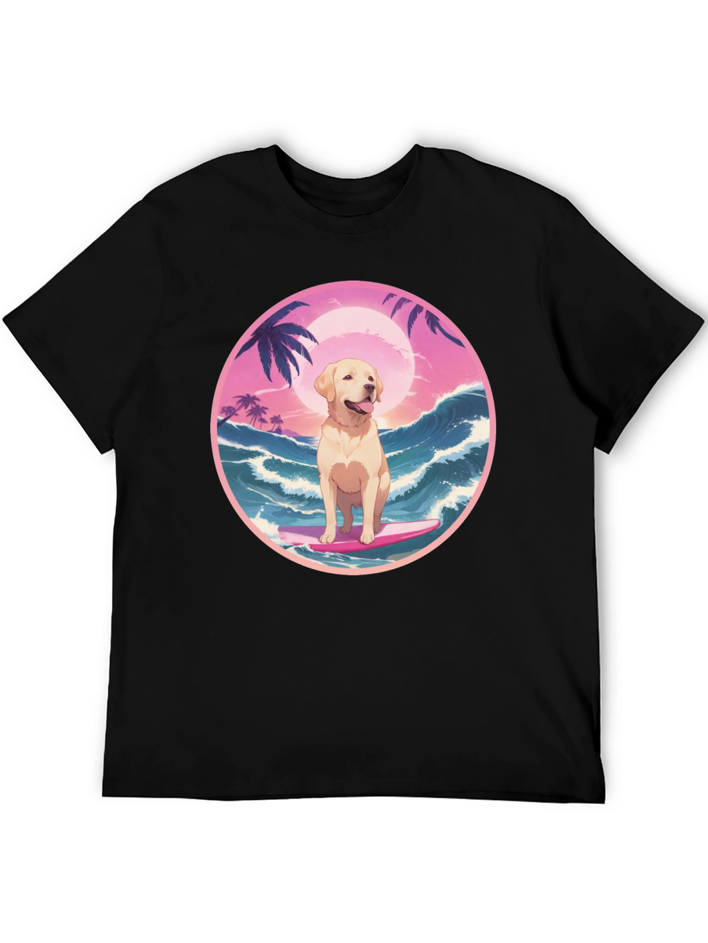 Surf Dog Graphic Tee - Beach Vibes T-Shirt