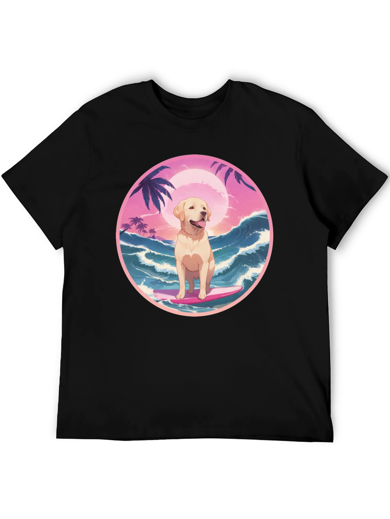 Surf Dog Graphic Tee - Beach Vibes T-Shirt