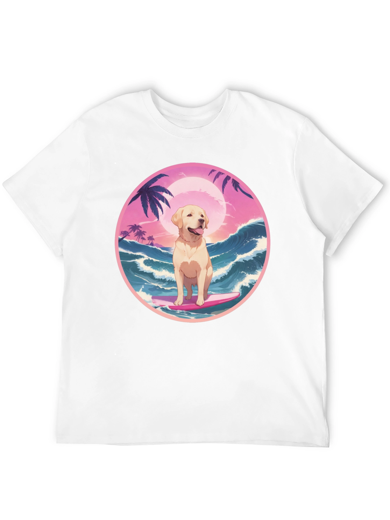 Surf Dog Graphic Tee - Beach Vibes T-Shirt