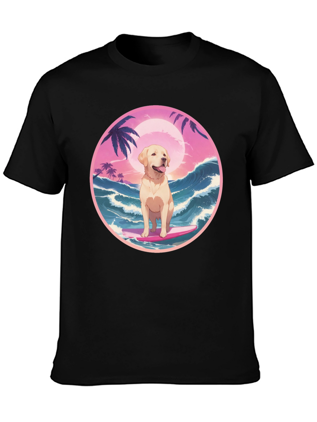 Surf Dog Graphic Tee - Beach Vibes T-Shirt