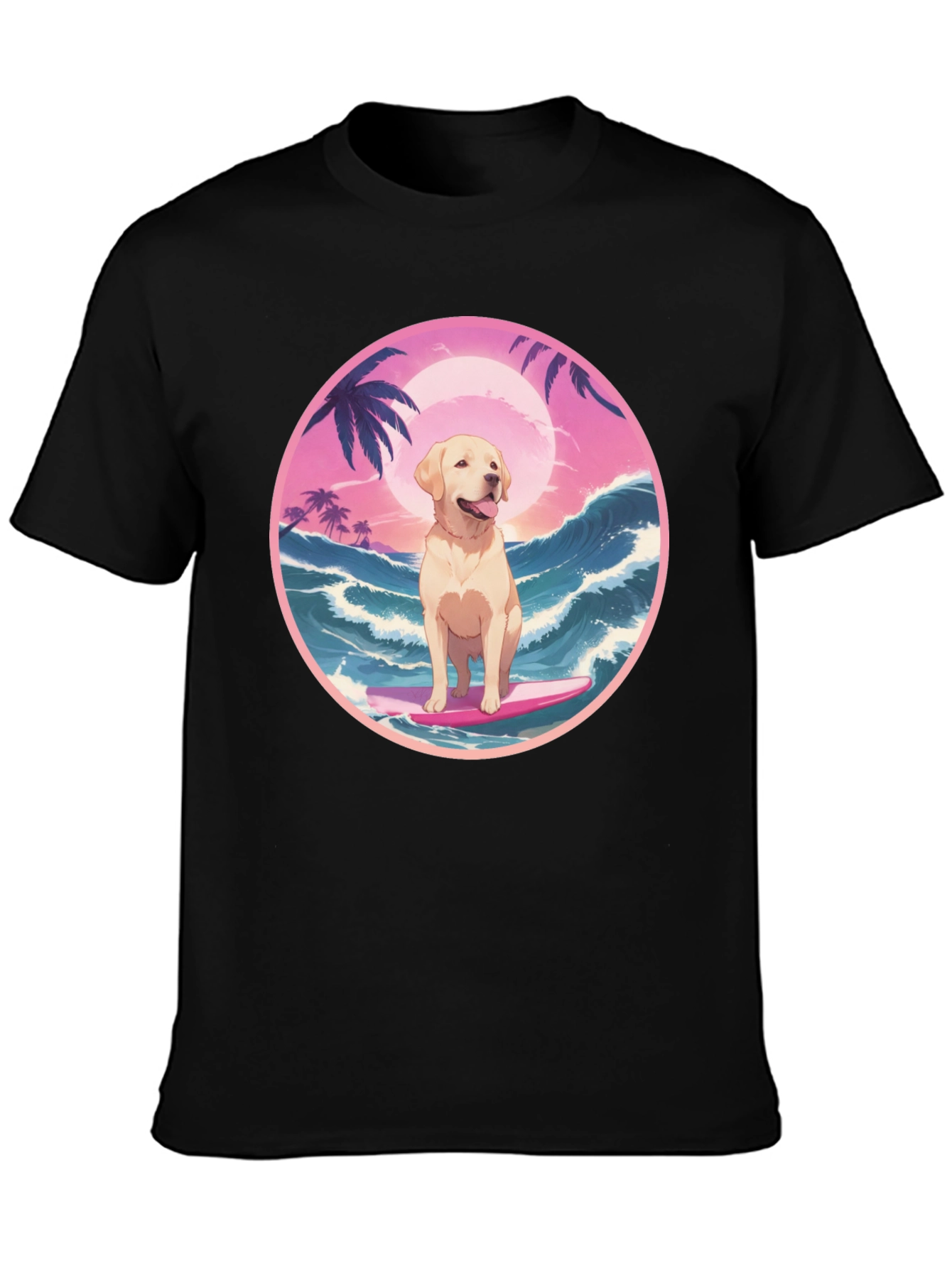 Surf Dog Graphic Tee - Beach Vibes T-Shirt