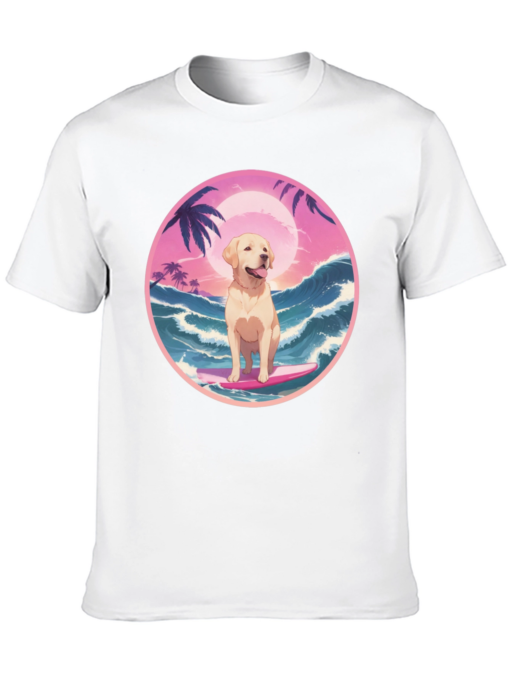 Surf Dog Graphic Tee - Beach Vibes T-Shirt