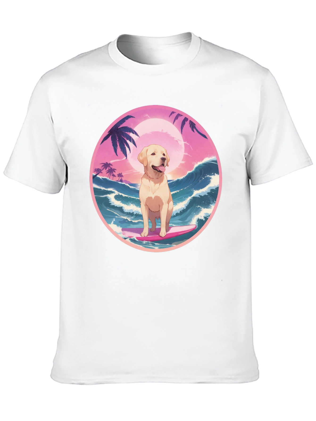 Surf Dog Graphic Tee - Beach Vibes T-Shirt