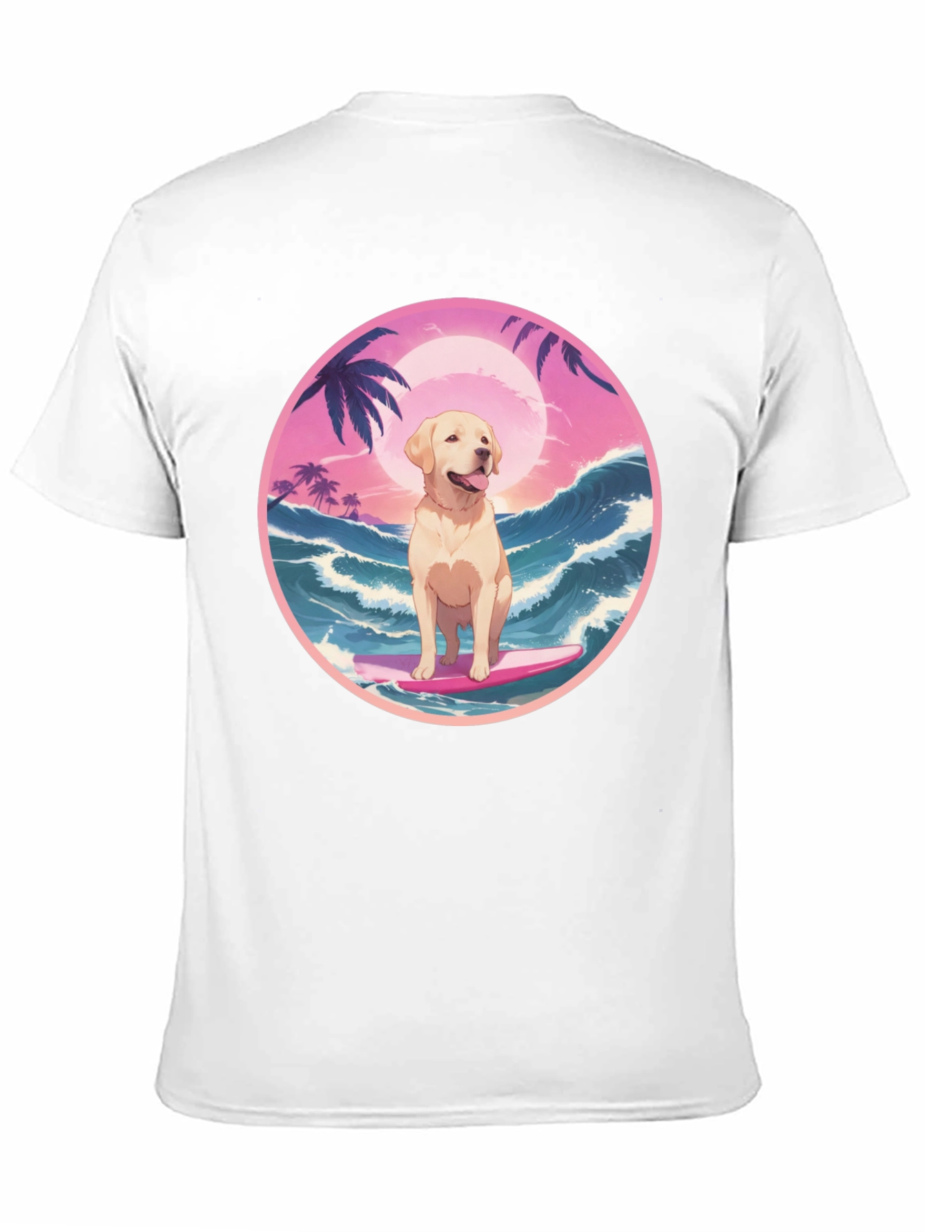 Surf Dog Graphic Tee - Beach Vibes T-Shirt