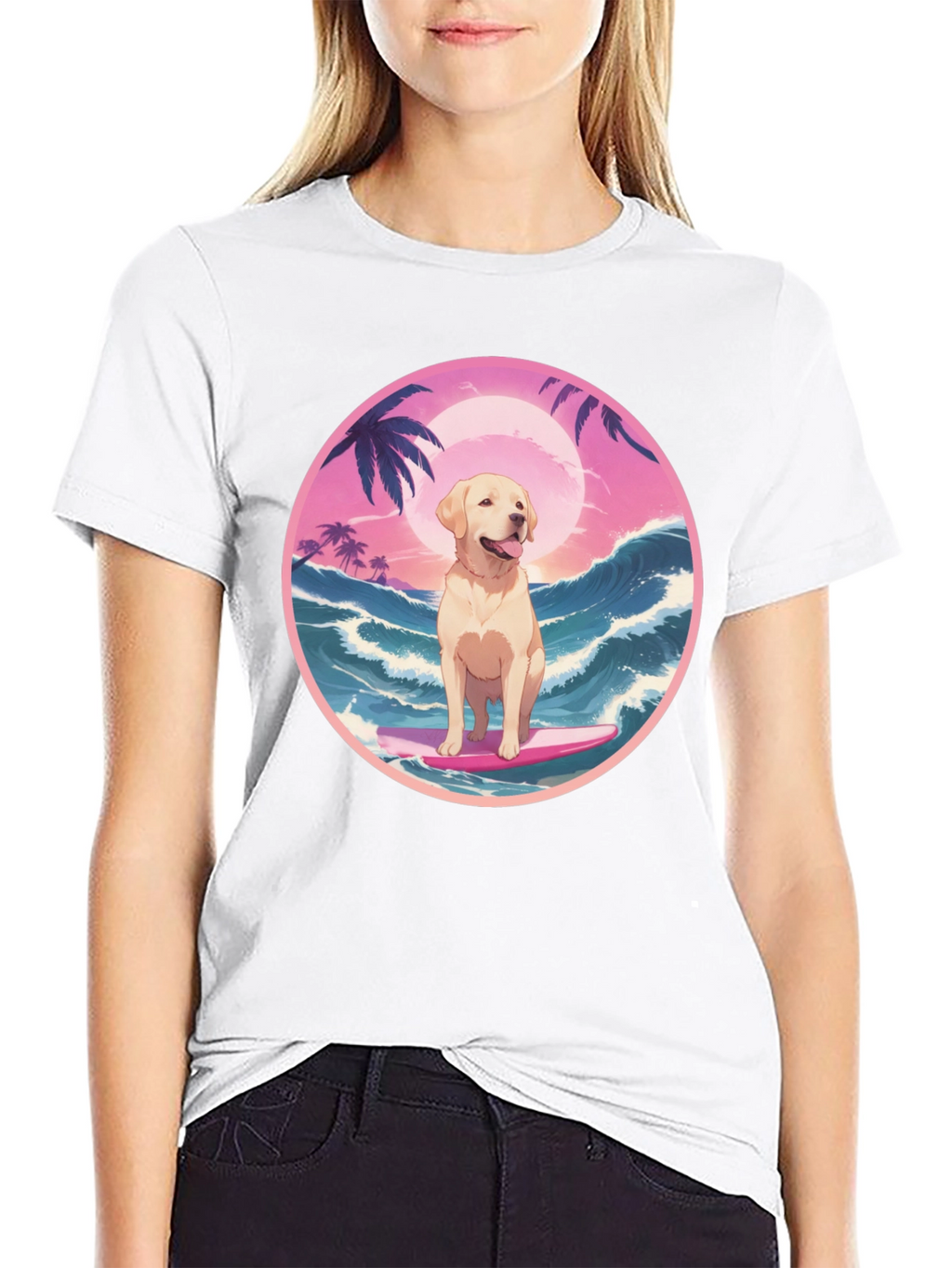Surf Dog Graphic Tee - Beach Vibes T-Shirt