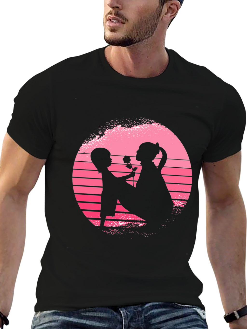 Romantic Silhouette Graphic T-Shirt