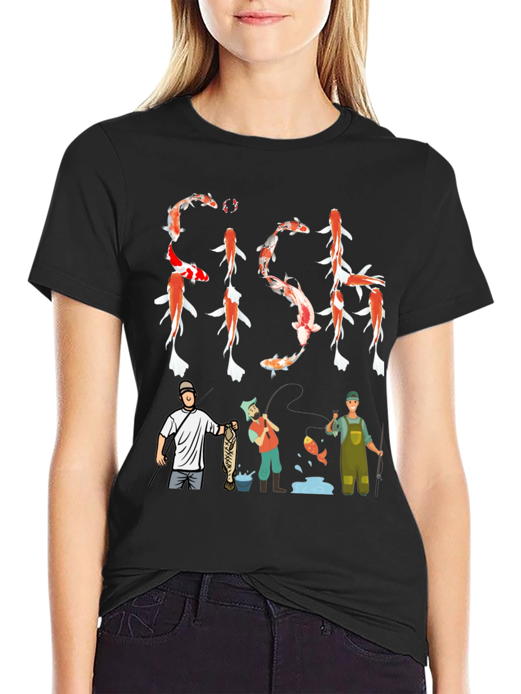 Koi Fish Graphic Tee Fishing Mens T-Shirt