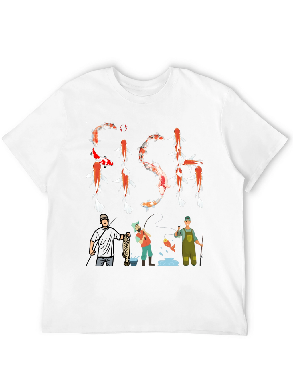 Koi Fish Graphic Tee Fishing Mens T-Shirt