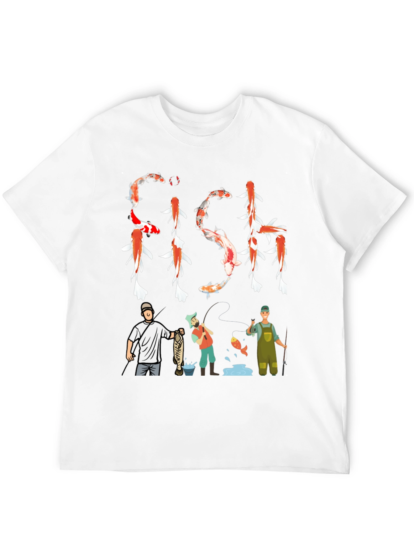 Koi Fish Graphic Tee Fishing Mens T-Shirt