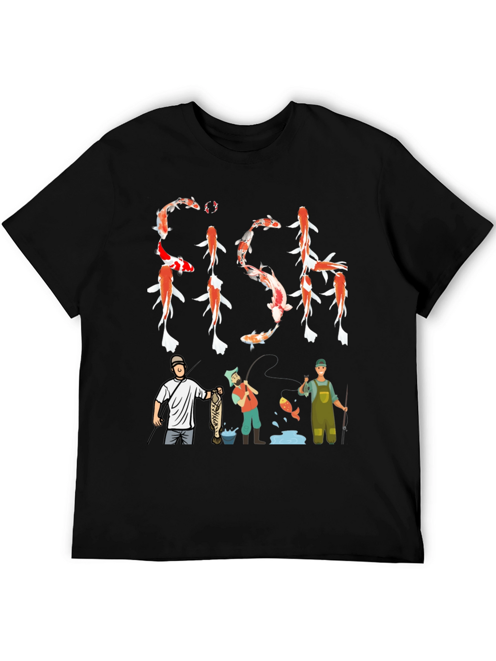 Koi Fish Graphic Tee Fishing Mens T-Shirt