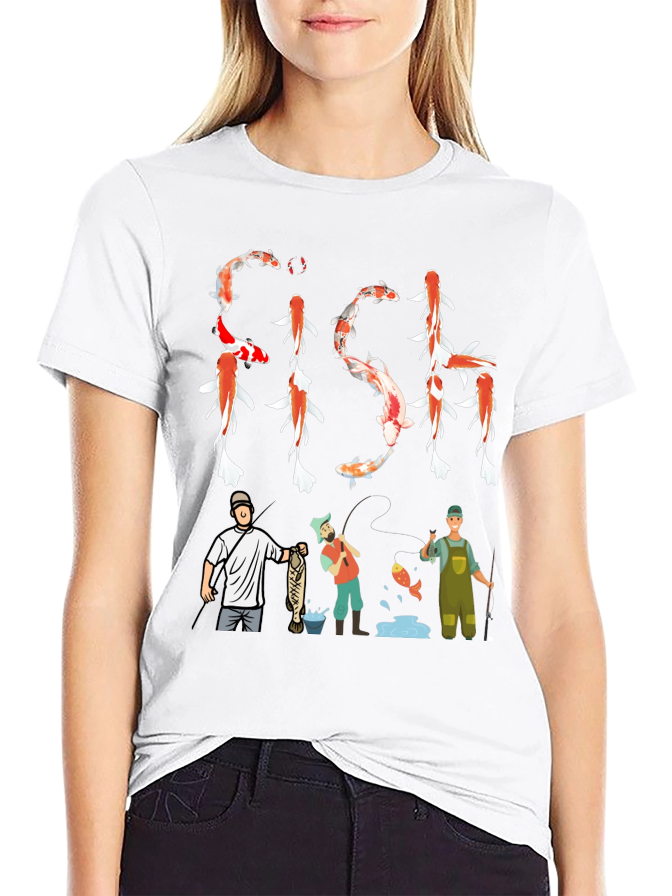Koi Fish Graphic Tee Fishing Mens T-Shirt