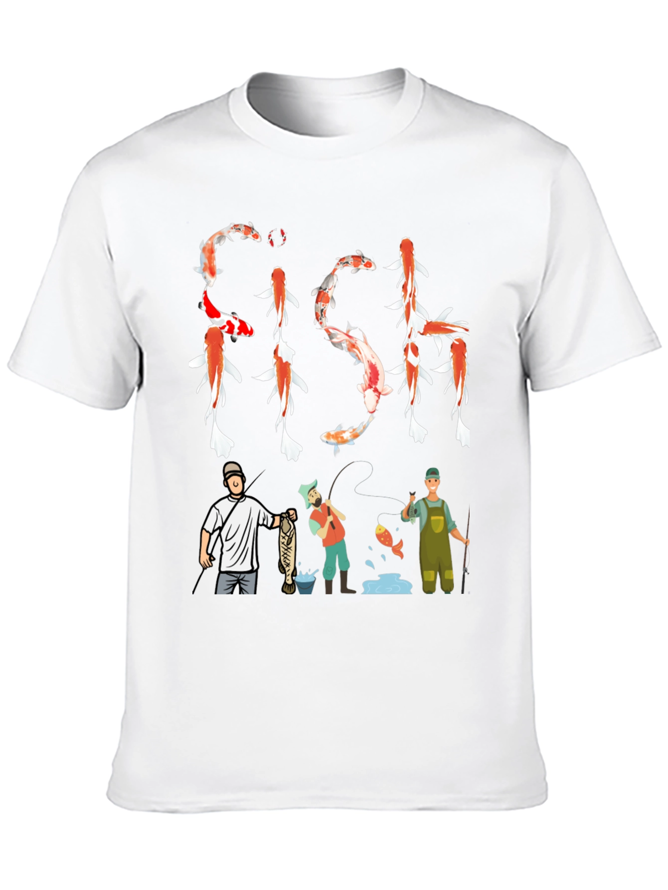 Koi Fish Graphic Tee Fishing Mens T-Shirt