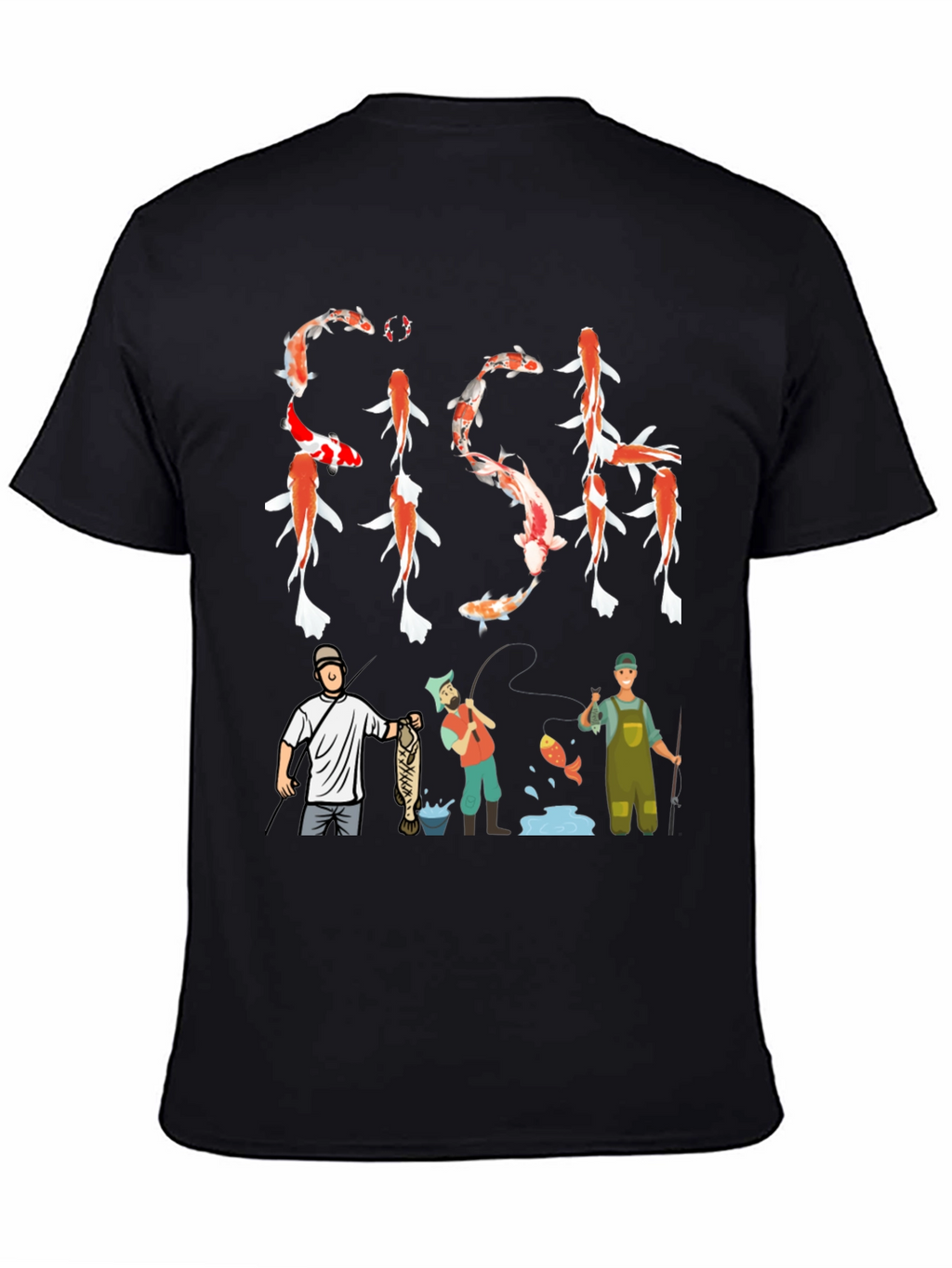 Koi Fish Graphic Tee Fishing Mens T-Shirt