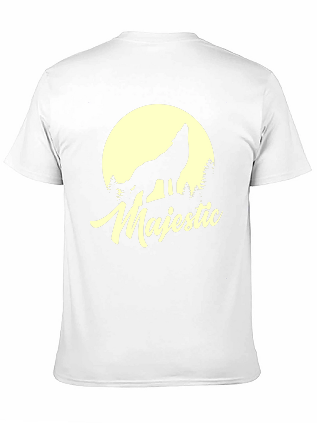 Majestic Wolf Moon Graphic T-Shirt - Black