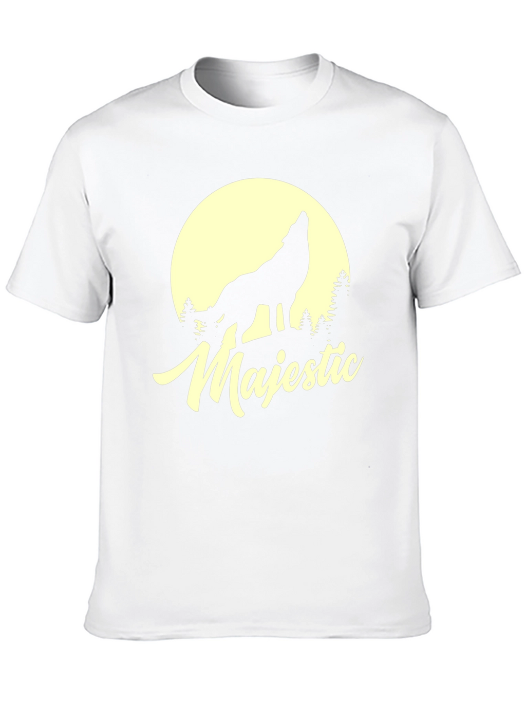 Majestic Wolf Moon Graphic T-Shirt - Black