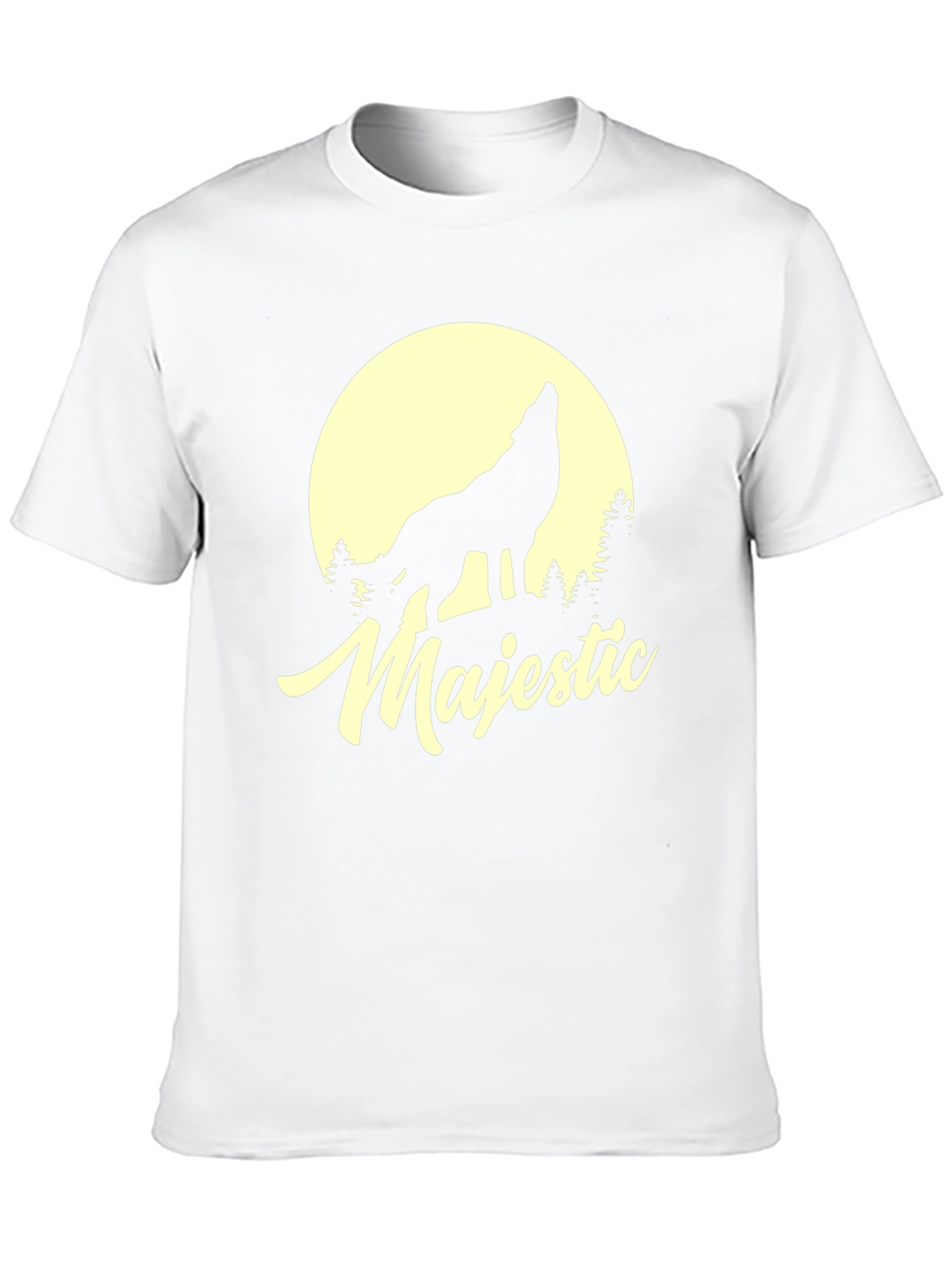 Majestic Wolf Moon Graphic T-Shirt - Black