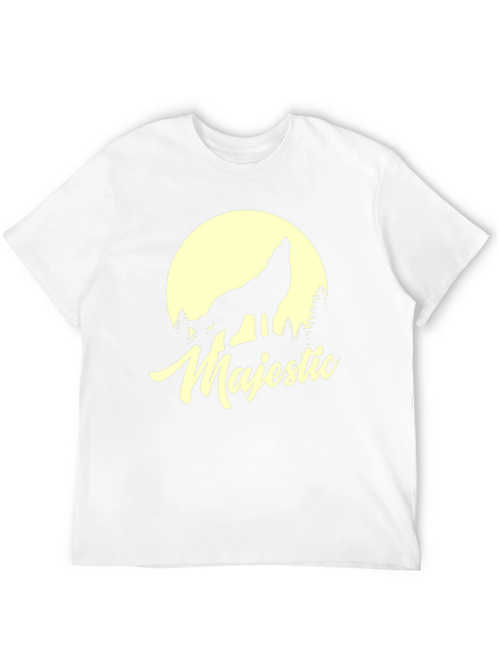 Majestic Wolf Moon Graphic T-Shirt - Black