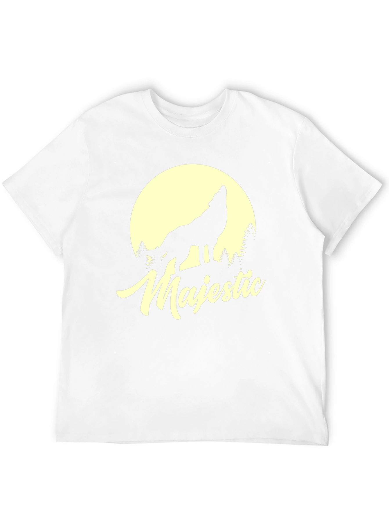 Majestic Wolf Moon Graphic T-Shirt - Black