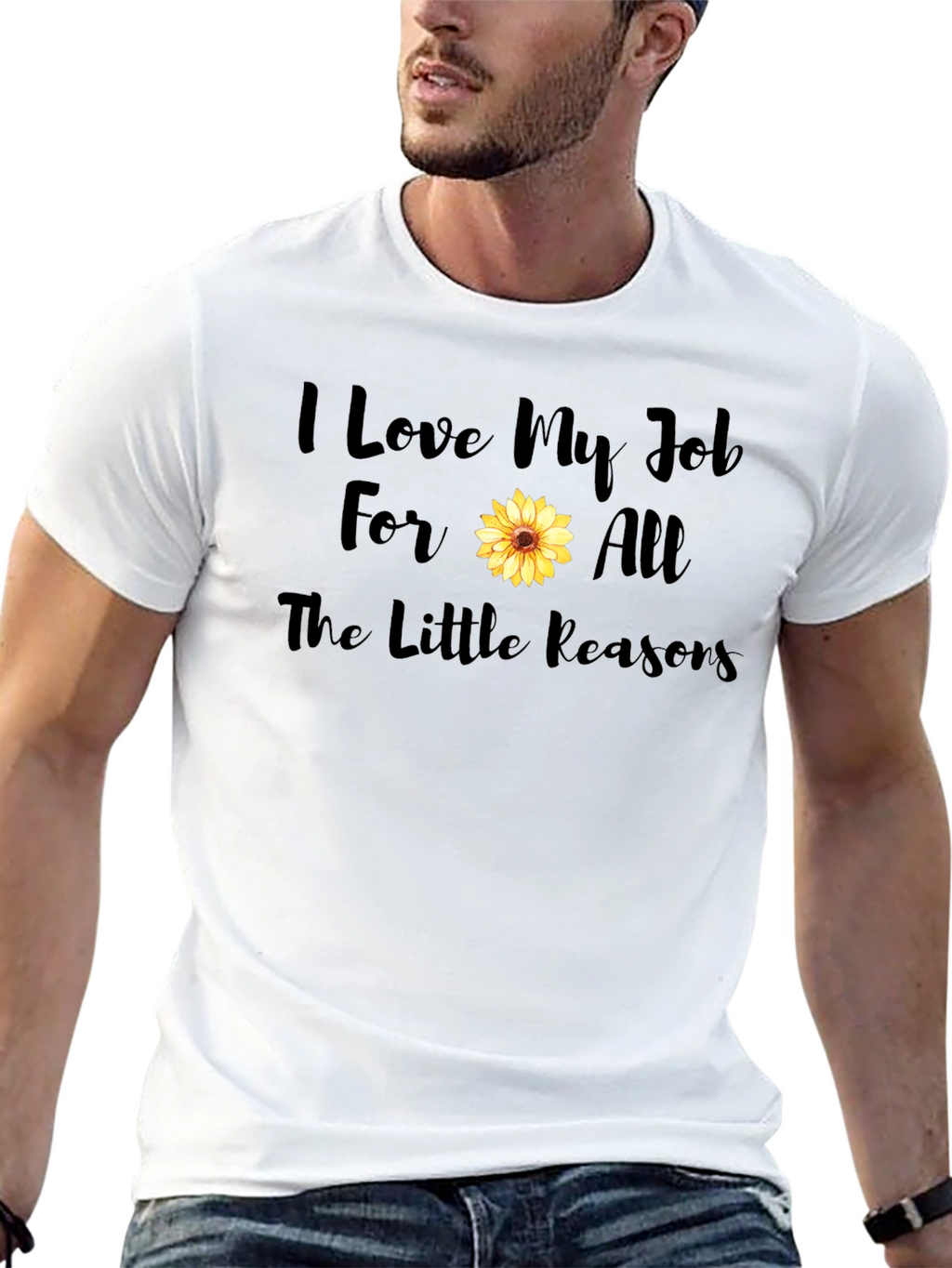 I Love My Job Sunflower Graphic Tee