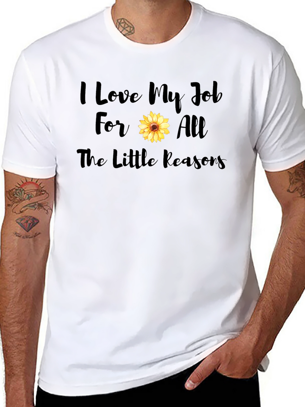 I Love My Job Sunflower Graphic Tee
