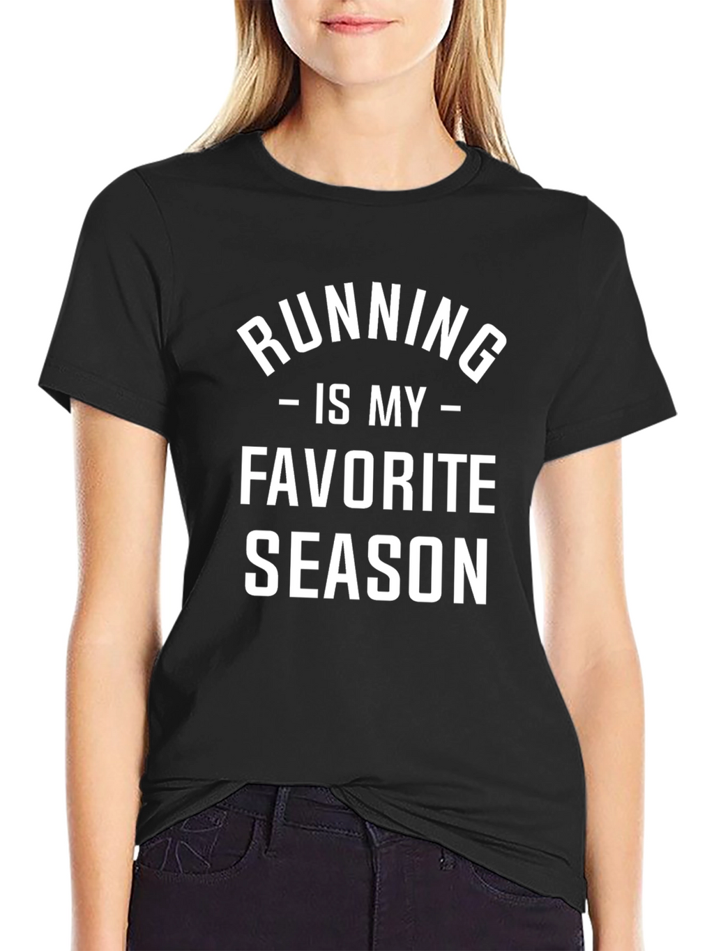 Running is My Favorite Season Black T-Shirt