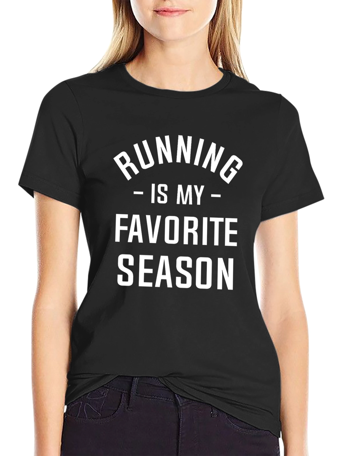 Running is My Favorite Season Black T-Shirt