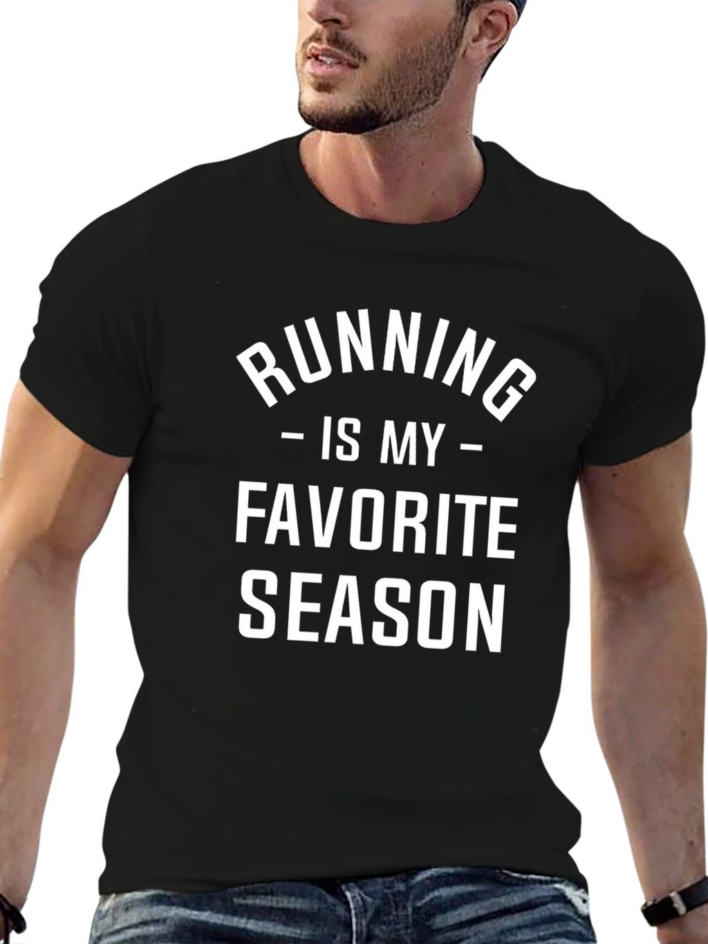 Running is My Favorite Season Black T-Shirt