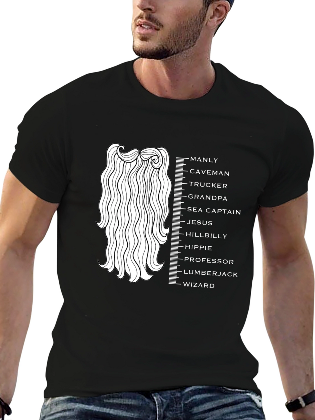 Manly Beard Measurement T-Shirt